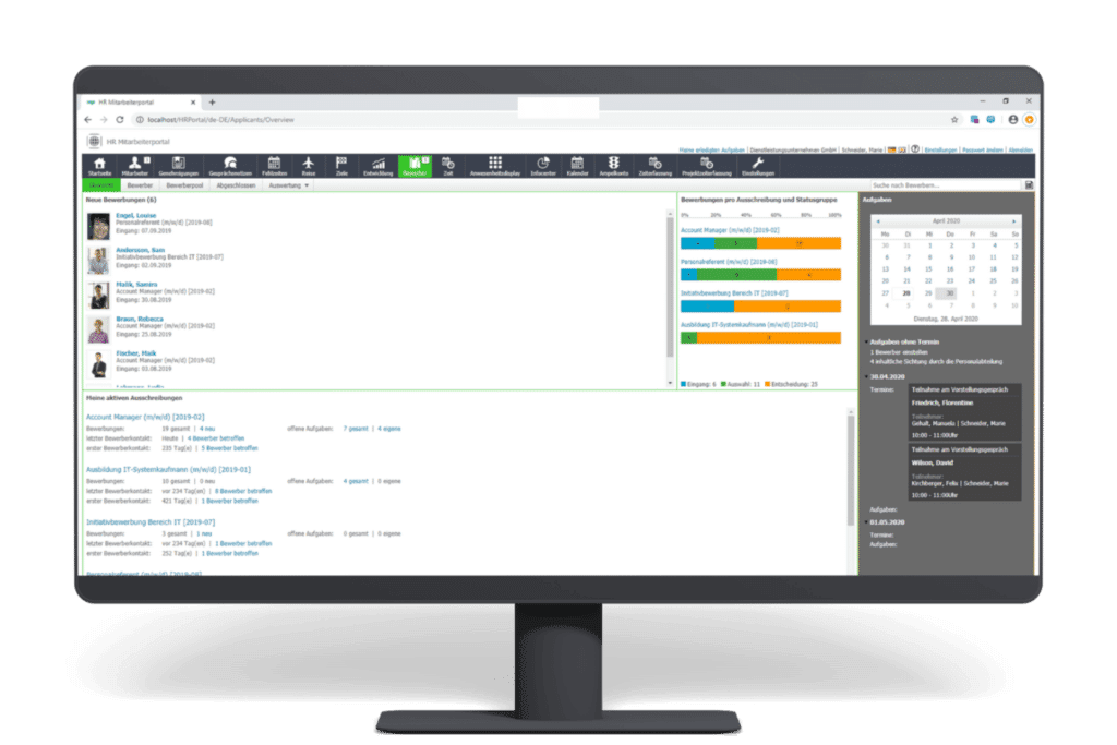 Dashboard im Bewerbermanagement